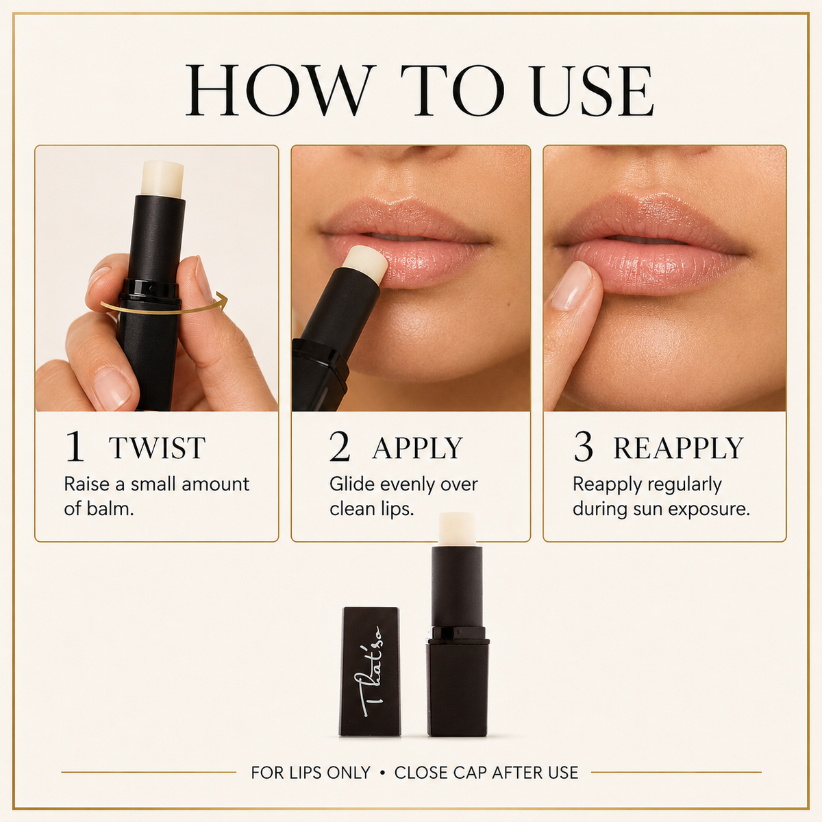 Thatso Lipstick SPF 15 how to use
