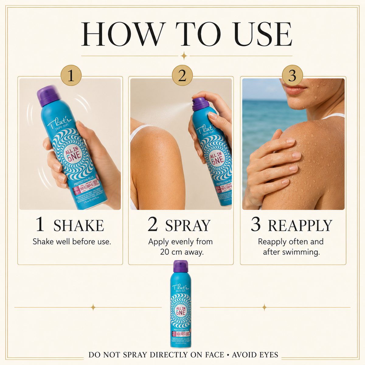 Thatso Protection Plus SPF 50 175ml how to use